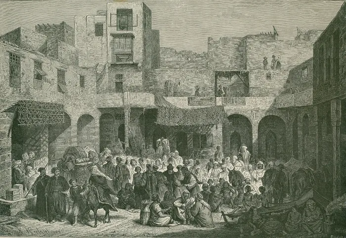 Framed Print : Slave market in Cairo, Egypt 1885. Most 19th century urban Egyptian slaves worked as domestic servants