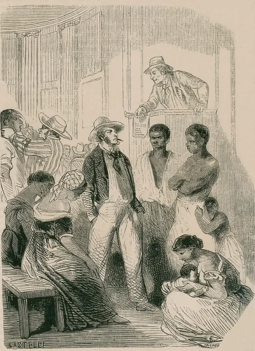 Framed Print : Slave market in the United States in the 1850s Framed Print : Slave market in the United States in the 1850s