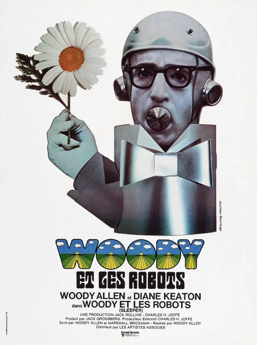 Framed Print : SLEEPER, (aka WOODY ET LES ROBOTS), French poster art, Woody Allen, 1973