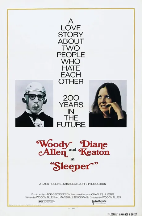 Framed Print : SLEEPER, US poster, Woody Allen, Diane Keaton, 1973