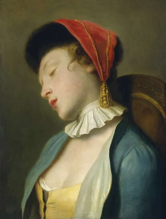 Framed Print : A Sleeping Girl by Pietro Rotari, 1760-62, Italian painting, oil on canvas Framed Print : A Sleeping Girl by Pietro Rotari, 1760-62, Italian painting, oil on canvas