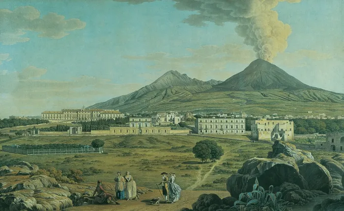 Framed Print : The Slopes of Vesuvius from Portici (Alle falde del Vesuvio da Portici), by Giovanni Battista Lusieri, 1782-1786, 18th Century, oil on canvas - Whole artwork view Framed Print : The Slopes of Vesuvius from Portici (Alle falde del Vesuvio da Portici), by Giovanni Battista Lusieri, 1782-1786, 18th Century, oil on canvas - Whole artwork view