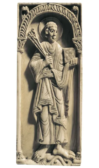 Framed Print : Small chest of the ivories of Saint John and Saint Pelayo. ca. 1063. Deatil of Saint John the Baptist. Mozarabic art. Sculpture on ivory. SPAIN. Len Framed Print : Small chest of the ivories of Saint John and Saint Pelayo. ca. 1063. Deatil of Saint John the Baptist. Mozarabic art. Sculpture on ivory. SPAIN. Len