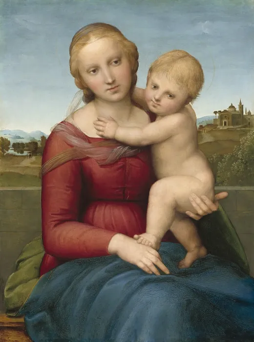Framed Print : The Small Cowper Madonna, by Raphael, c. 1505, Italian Renaissance painting, oil on panel. Raphael painted this classic Renaissance Madonna and Child in Florence Framed Print : The Small Cowper Madonna, by Raphael, c. 1505, Italian Renaissance painting, oil on panel. Raphael painted this classic Renaissance Madonna and Child in Florence