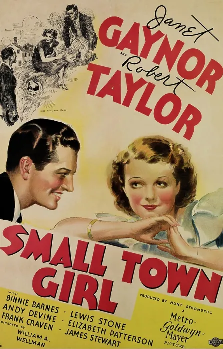Framed Print : SMALL TOWN GIRL, from left, Robert Taylor, Janet Gaynor, 1936