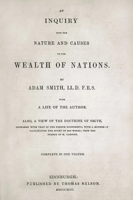 Framed Print : SMITH, Adam (1723-1790). Title page from Adam Smith's work 'An inquiry into the nature and causes of the wealth of nations', first great treatise on capitalism