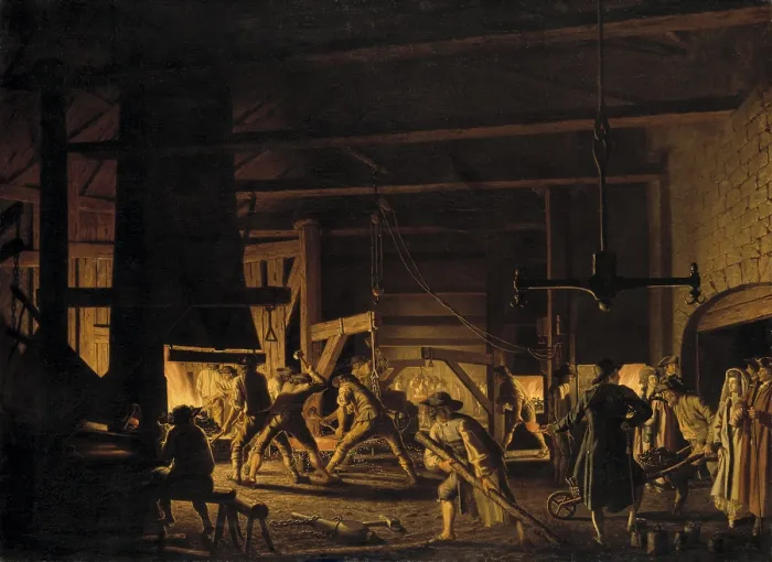 Framed Print : The Smith Hard at Work, 1782, by Pehr Hillestrom, 1732-1816, Swedish, oil painting. Men work in a forge making the anchors of Söderfors Framed Print : The Smith Hard at Work, 1782, by Pehr Hillestrom, 1732-1816, Swedish, oil painting. Men work in a forge making the anchors of Söderfors