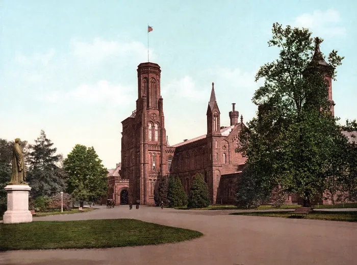 Framed Print : The Smithsonian Institution Castle. Washington, DC. photochrom ca. 1898 Framed Print : The Smithsonian Institution Castle. Washington, DC. photochrom ca. 1898