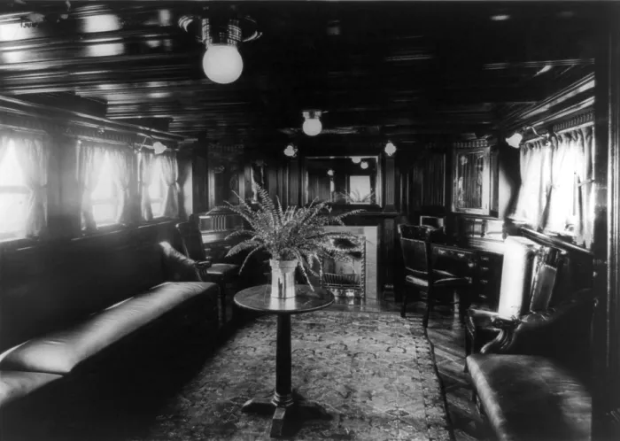 Framed Print : Smoking room on the presidential yacht Mayflower, photograph, 1909-1932 Framed Print : Smoking room on the presidential yacht Mayflower, photograph, 1909-1932