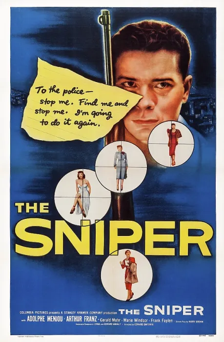 Framed Print : THE SNIPER, Arthur Franz on poster art, 1952
