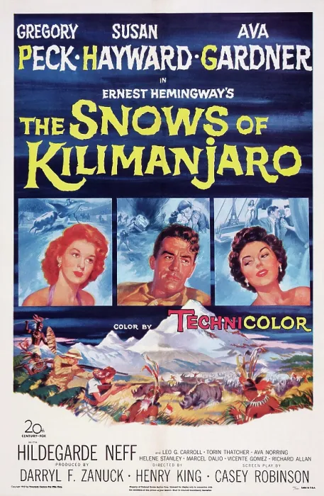 Framed Print : THE SNOWS OF KILIMANJARO, US poster art, Susan Hayward, Gregory Peck, Ava Gardner, 1952, TM and Copyright (c) 20th Century-Fox Film Corp. All Rights Reserved Framed Print : THE SNOWS OF KILIMANJARO, US poster art, Susan Hayward, Gregory Peck, Ava Gardner, 1952, TM and Copyright (c) 20th Century-Fox Film Corp. All Rights Reserved