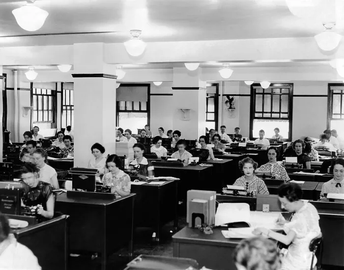 Framed Print : Social Security workers in the old Department of Labor building. Aug. 14, 1936. (CSU_ALPHA_1116) CSU Archives / Everett Collection Framed Print : Social Security workers in the old Department of Labor building. Aug. 14, 1936. (CSU_ALPHA_1116) CSU Archives / Everett Collection