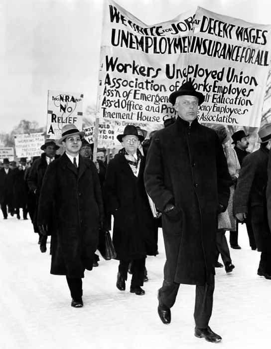 Framed Print : Socialist leader Norman Thomas (foreground), leading five hundred men and women from New York, Baltimore, Philadelphia, Chicago