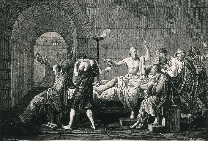 Framed Print : SOCRATES (470-399 BC). Socrates death. Engraving. AISA / Everett Collection**US SALES ONLY**