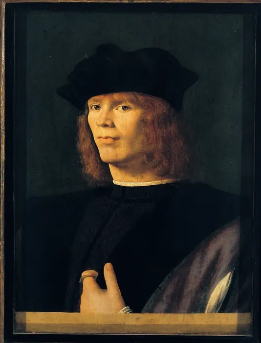 Framed Print : Solario (Solari) Andrea, Portrait of a Young Man, 1500 - 1505, 16th Century, tempera and oil on canvas, Italy, Lombardy, Milan