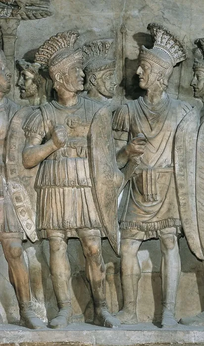 Framed Print : Soldiers of the Praetorian Guard. 2nd c. Relief on marble. FRANCE. Paris. Louvre Museum. AISA / Everett Collection**US SALES ONLY**