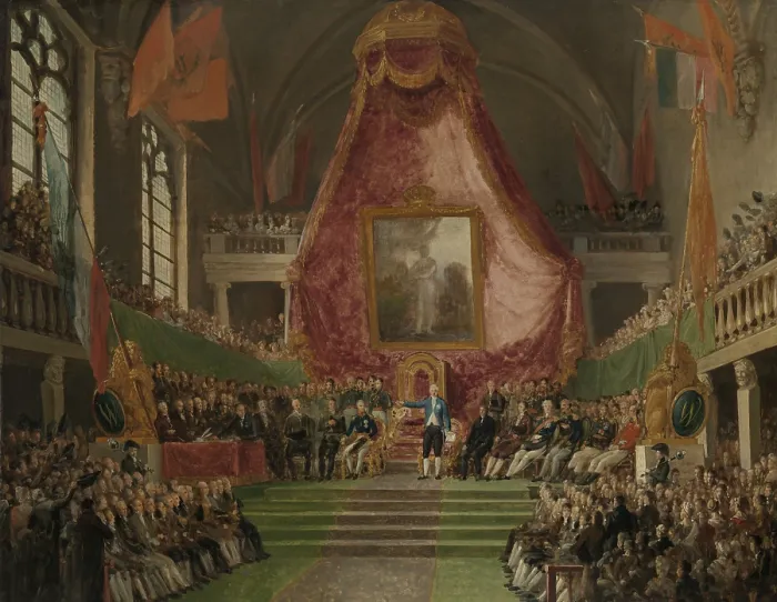 Framed Print : The Solemn Inauguration of University of Ghent by the Prince of Orange in the Throne Room of the Town Hall on Oct Framed Print : The Solemn Inauguration of University of Ghent by the Prince of Orange in the Throne Room of the Town Hall on Oct