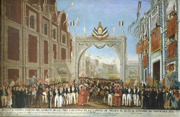 Framed Print : Solemn and peaceful entrance of the Army of the Three Guarantees in the Capital of Mexico Framed Print : Solemn and peaceful entrance of the Army of the Three Guarantees in the Capital of Mexico