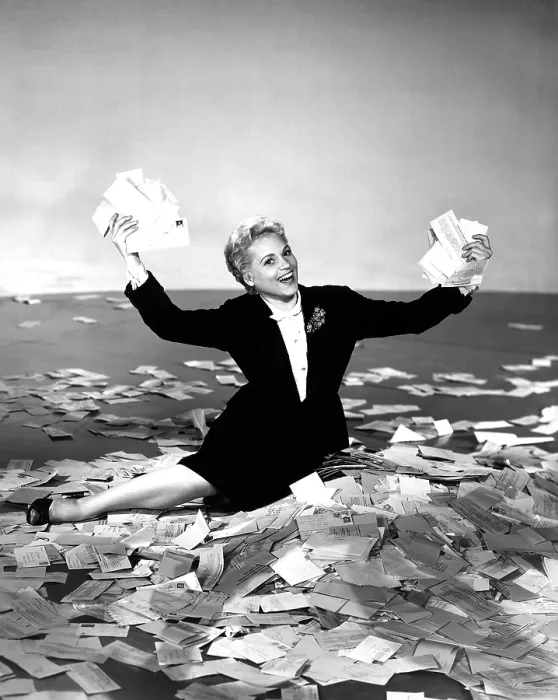 Framed Print : THE SOLID GOLD CADILLAC, Judy Holliday, 1956
