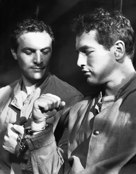 Framed Print : SOMEBODY UP THERE LIKES ME, Robert Loggia, Paul Newman, 1956