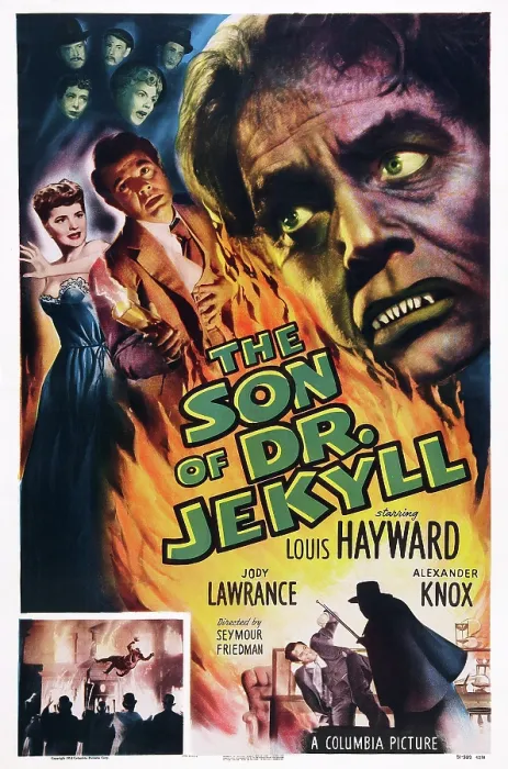 Framed Print : THE SON OF DR. JEKYLL, US poster, from left: Jody Lawrence, Louis Hayward, 1951 Framed Print : THE SON OF DR. JEKYLL, US poster, from left: Jody Lawrence, Louis Hayward, 1951