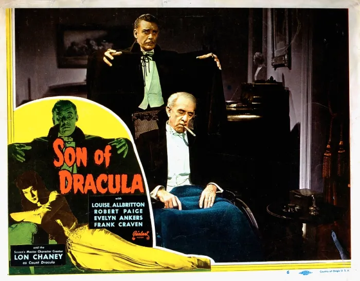 Framed Print : SON OF DRACULA, Lon Chaney, Jr. George Irving, (inset: Louise Allbritton), 1943