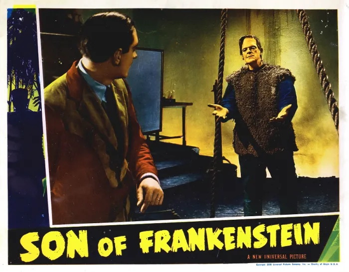 Framed Print : SON OF FRANKENSTEIN, US lobbycard, from left: Basil Rathbone, Boris Karloff, 1939 Framed Print : SON OF FRANKENSTEIN, US lobbycard, from left: Basil Rathbone, Boris Karloff, 1939