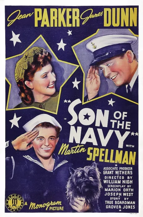 Framed Print : SON OF THE NAVY, US poster art, from top right: James Dunn, Jean Parker, Martin Spellman, Toto the dog, 1940