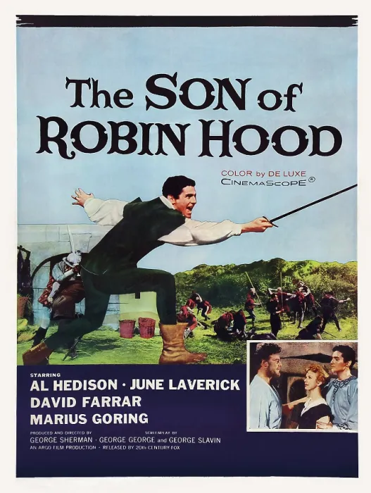 Framed Print : THE SON OF ROBIN HOOD, US poster art, center: David Hedison; bottom inset from left: Marius Goring, June Laverick, Al Hedison, 1958. TM and Copyright 20th Century Fox Film Corp Framed Print : THE SON OF ROBIN HOOD, US poster art, center: David Hedison; bottom inset from left: Marius Goring, June Laverick, Al Hedison, 1958. TM and Copyright 20th Century Fox Film Corp