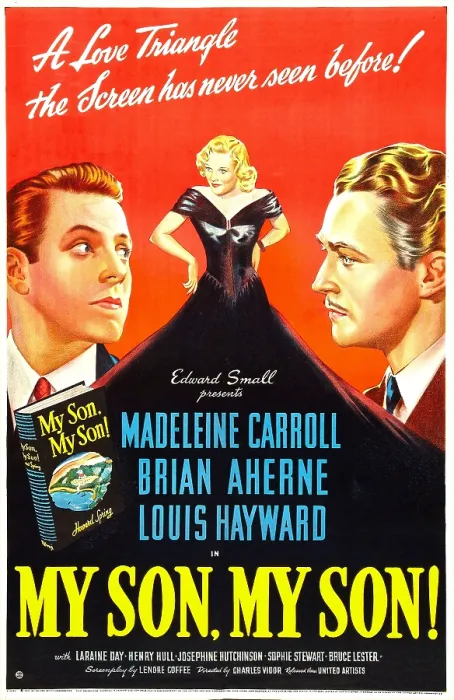 Framed Print : MY SON, MY SON, US poster, from left: Louis Hayward, Madeleine Carroll, Brian Aherne, 1940