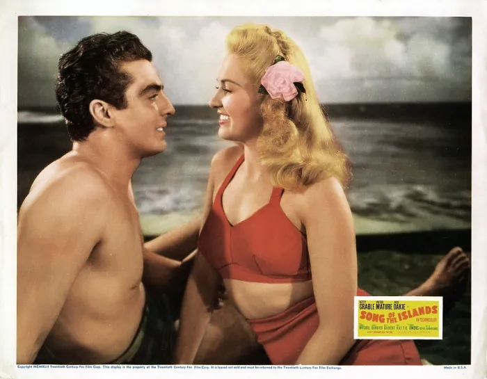 Framed Print : SONG OF THE ISLANDS, from right, Betty Grable, Victor Mature, 1942, TM and Copyright20th Century Fox,  / Courtesy: Everett Collection