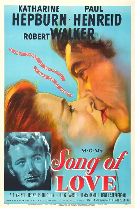 Framed Print : SONG OF LOVE, US poster, from left: Robert Walker, Katharine Hepburn, Paul Henreid, 1947