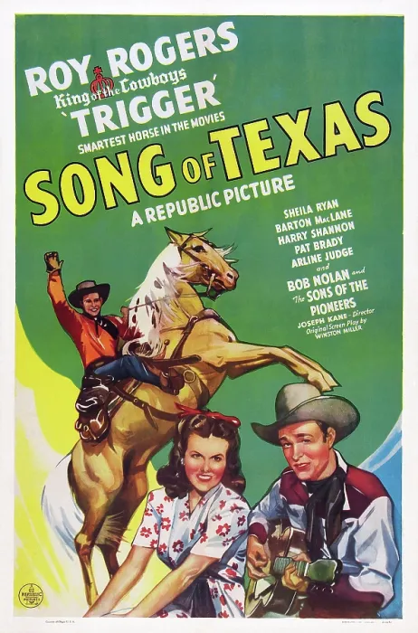 Framed Print : SONG OF TEXAS, from left: Roy Rogers, Sheila Ryan, Roy Rogers, 1943