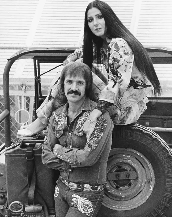 Framed Print : THE SONNY AND CHER COMEDY HOUR, from left: Sonny Bono, Cher, (1971), 1971-1974