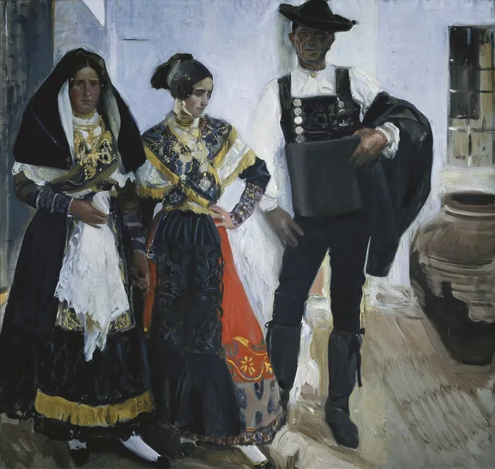 Framed Print : SOROLLA, Joaquin (1863-1923). People from Salamanca. 1912. Painted in La Alberca. Oil on canvas. SPAIN. Madrid. Sorolla Museum