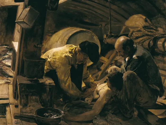 Framed Print : SOROLLA, Joaquin (1863-1923). They Still Say That Fish Is Expensive!. 1894. Inspired by the novel 'Flor de Mayo' (Mayflower) by Vicente Blasco IbAnez. Costumbrism