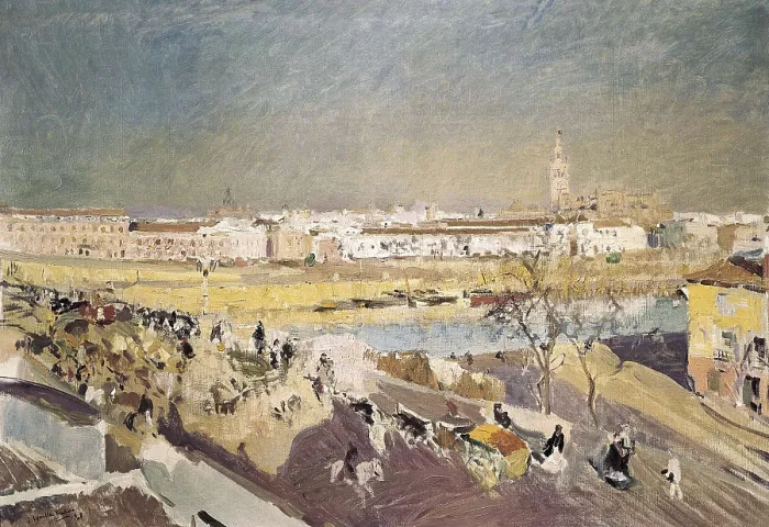 Framed Print : SOROLLA, Joaqun (1863-1923). Triana Bridge. 1908. Oil on canvas. Private Collection. AISA / Everett Collection**US SALES ONLY**