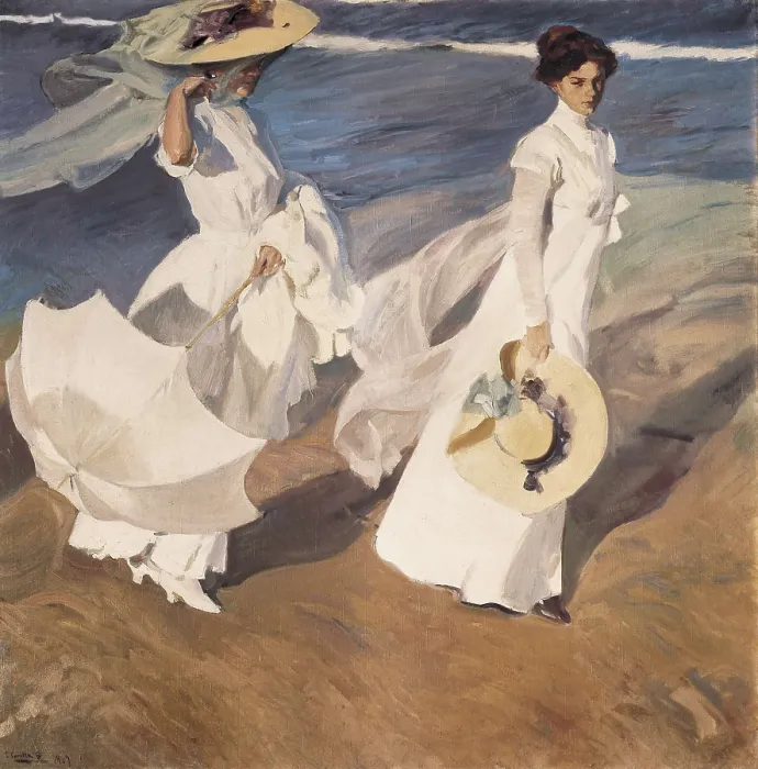 Framed Print : SOROLLA, Joaqun (1863-1923). Walk on the beach. 1907. Oil on canvas. SPAIN. Madrid. Sorolla Museum. AISA / Everett Collection**US SALES ONLY**
