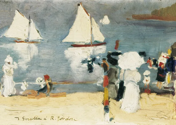 Framed Print : SOROLLAJoaqun (1863-1923). Beach in La Concha bay in San Sebastin. 1912. Oil on canvas. SPAIN. Donostia. San Telmo Municipal Museum