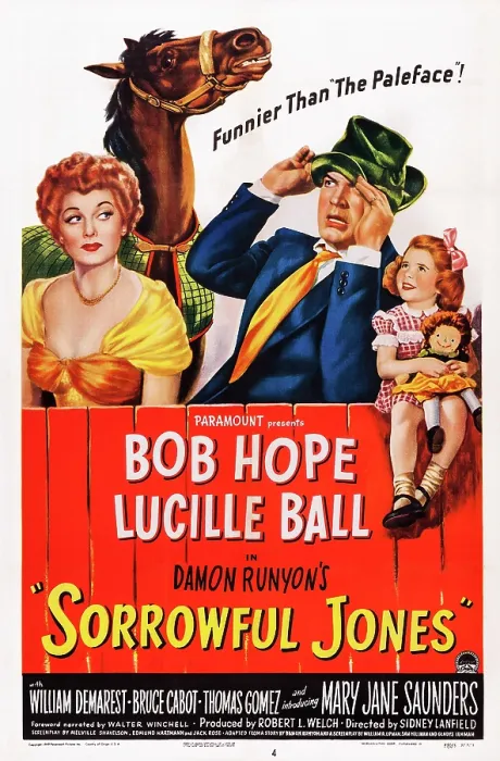 Framed Print : SORROWFUL JONES, US poster art, from left: Lucille Ball, Bob Hope, Mary Jane Saunders, 1949 Framed Print : SORROWFUL JONES, US poster art, from left: Lucille Ball, Bob Hope, Mary Jane Saunders, 1949