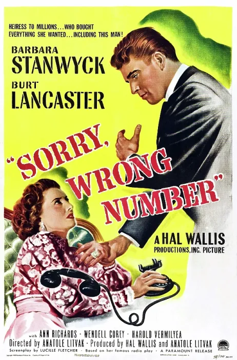 Framed Print : SORRY, WRONG NUMBER, (aka AL FILO DE LA NOCHE), Argentinan poster, Barbara Stanwyck, Burt Lancaster, 1948 Framed Print : SORRY, WRONG NUMBER, (aka AL FILO DE LA NOCHE), Argentinan poster, Barbara Stanwyck, Burt Lancaster, 1948