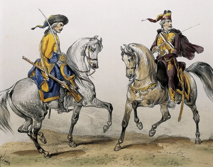 Framed Print : DE SOTTO, Serafin Maria, Earl of Clonard (1793 - 1862). Historia orgAnica de las armas de Infanteria y Caballeria espanolas. 1851 - 1859. Members of Philip V's cavalry (1744) Framed Print : DE SOTTO, Serafin Maria, Earl of Clonard (1793 - 1862). Historia orgAnica de las armas de Infanteria y Caballeria espanolas. 1851 - 1859. Members of Philip V's cavalry (1744)