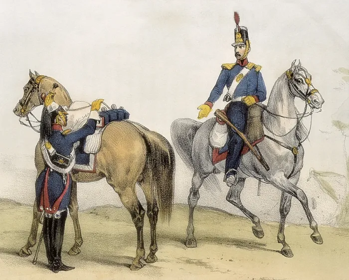 Framed Print : DE SOTTO, Serafin Maria, Earl of Clonard (1793 - 1862). Historia orgAnica de las armas de Infanteria y Caballeria espanolas. 1851 - 1859. Soldier of the cavalry (1828). Engraving