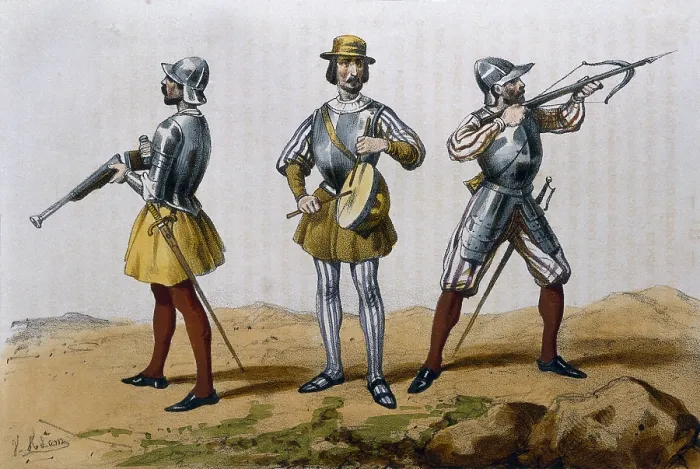 Framed Print : DE SOTTO, Serafin Maria, Earl of Clonard (1793 - 1862). Historia orgAnica de las armas de Infanteria y Caballeria espanolas. 1851 - 1859. Members of the cavalry (1503-08) Framed Print : DE SOTTO, Serafin Maria, Earl of Clonard (1793 - 1862). Historia orgAnica de las armas de Infanteria y Caballeria espanolas. 1851 - 1859. Members of the cavalry (1503-08)
