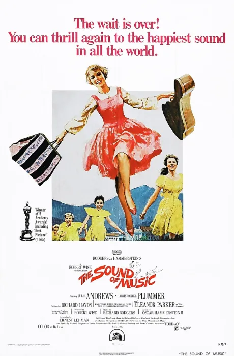 Framed Print : THE SOUND OF MUSIC, center: Julie Andrews on 1973 poster art, 1965, TM and Copyright 20th Century Fox Film Corp. All rights reserved. / courtesy Everett Collection