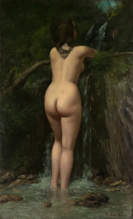 Framed Print : THE SOURCE, by Gustave Courbet, 1862, French painting, oil on canvas, French painting, oil on canvas Framed Print : THE SOURCE, by Gustave Courbet, 1862, French painting, oil on canvas, French painting, oil on canvas