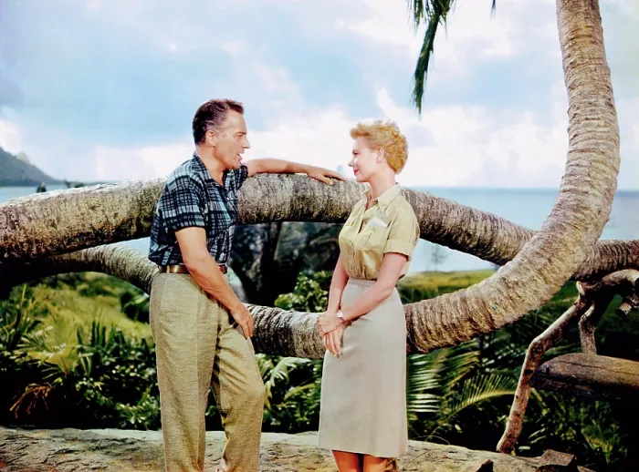 Framed Print : SOUTH PACIFIC, from left, Rossano Brazzi, Mitzi Gaynor, 1958, TM and Copyright 20th Century Fox Film Corp. All rights reserved