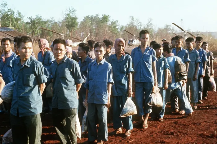 Framed Print : South Vietnamese POWS released. Members of the Army of Republic of Vietnam held prisoner by North Vietnam were released in Loc Ninh at the end of the War. Ca. Jan. 1973 Framed Print : South Vietnamese POWS released. Members of the Army of Republic of Vietnam held prisoner by North Vietnam were released in Loc Ninh at the end of the War. Ca. Jan. 1973
