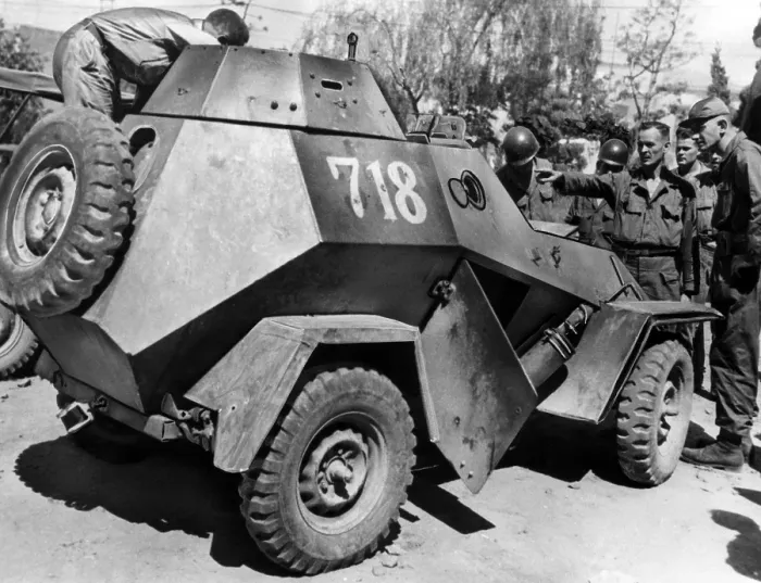 Framed Print : A Soviet made armored car captured by South Korean troops surrounded by U.S. ordnance men, 1950.. Courtesy: CSU Archives / Everett Collection Framed Print : A Soviet made armored car captured by South Korean troops surrounded by U.S. ordnance men, 1950.. Courtesy: CSU Archives / Everett Collection