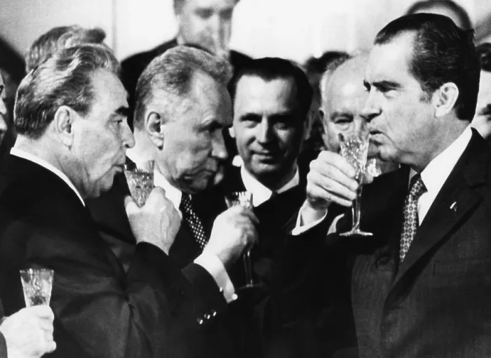 Framed Print : Soviet General Leonid Brezhnev, Soviet Premier Alexey Kosygin, U.S